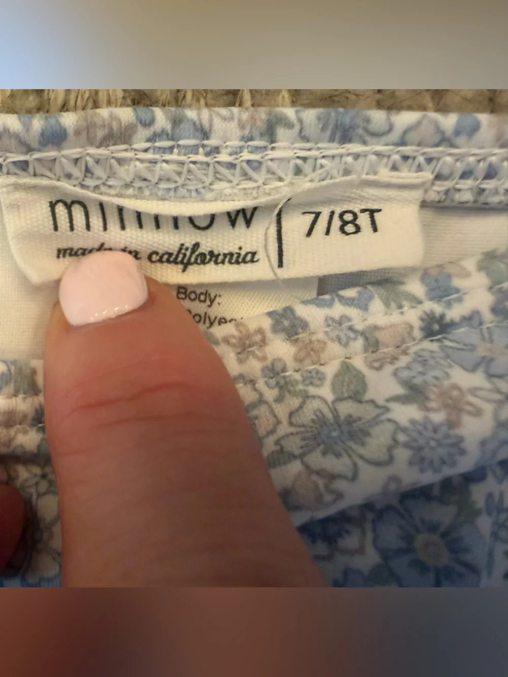 EUC Minnow Girls Slate Floral Bikini Bottoms size 7/8